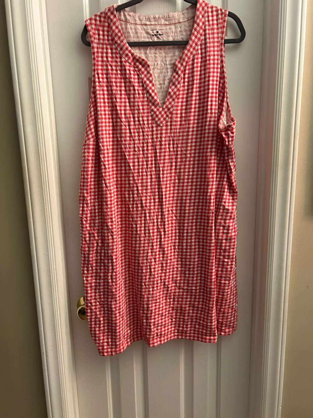 Draper James Lands End Pink& White Gingham Coverup Dress